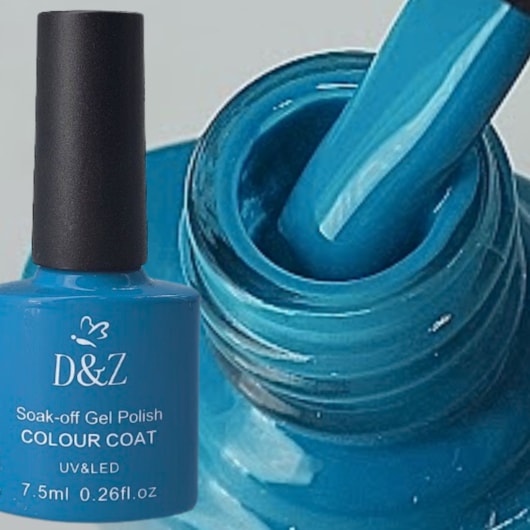 Esmalte em Gel D&Z 7,5ml Linha B Cor: Azul B-20 para unhas