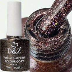 Esmalte em gel D&Z 7,5ml Linha E - Cor: 435 Marrom Glitter Holo