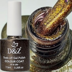 Esmalte em gel D&Z 7,5ml Linha E - Cor: 439 Marrom Glitter Dourad