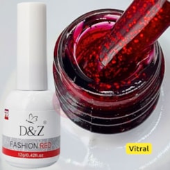 Esmalte Em Gel D&Z Fashion Red 12 Cores - Cor: Red 11 - Glitter Vermelho