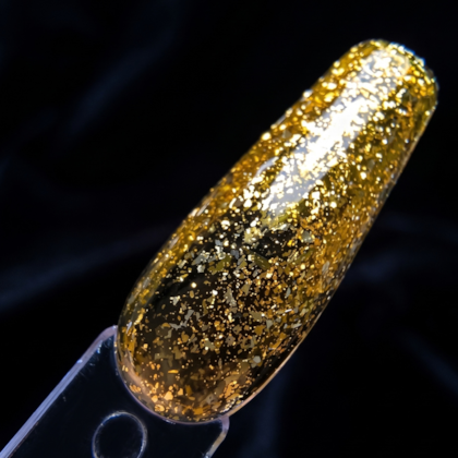 Esmalte em gel Dourado ouro com glitter Helen Color 12ml Conexão 6