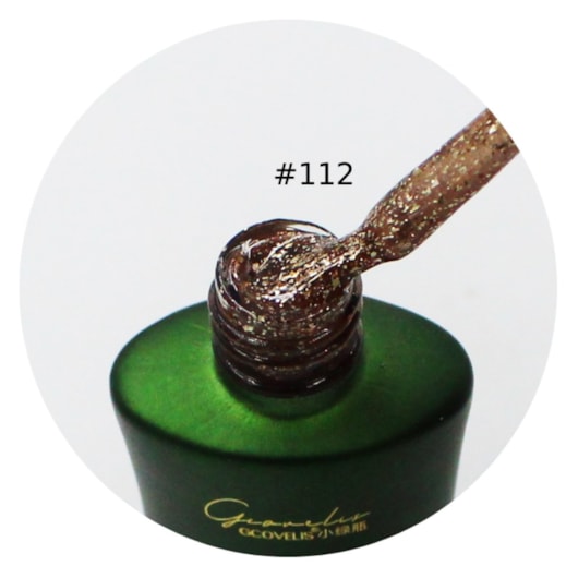 Esmalte em Gel Gcovelis 12ml #112 Marrom C/ Glitter Dourado - Imagem principal - 12effa6b-af81-4ed6-af35-d096a2de41a5