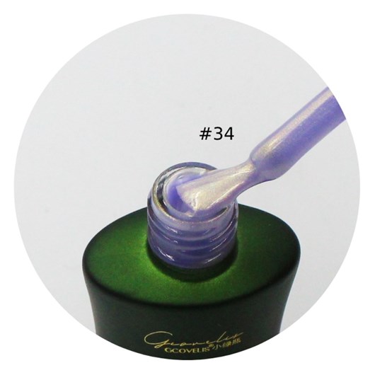 Esmalte em Gel Gcovelis 12ml #34 Lilás C/ Pigmento Perolado para unhas