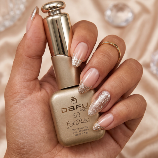 Esmalte em gel Glitter Champagne 69 Dafu 12ml Infinito Glow para unhas
