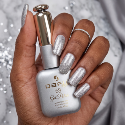 Esmalte em gel Glitter Prata 68 Dafu 12ml Infinito Glow