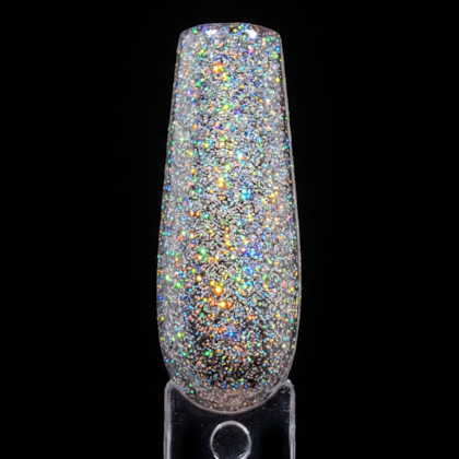 Esmalte em gel Glitter prateado holográfico 15ml Helen Color