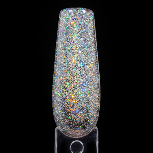 Esmalte em gel Glitter prateado holográfico 15ml Helen Color para unhas