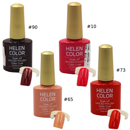 Esmalte Em Gel Helen Color 10ml Anvisa Cor: #69 - Vermelho para unhas