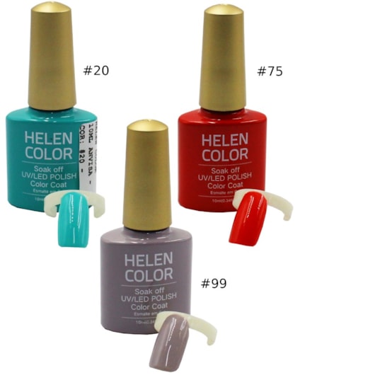 Esmalte Em Gel Helen Color 10ml Anvisa Cor: #99 - Cinza Cimento para unhas