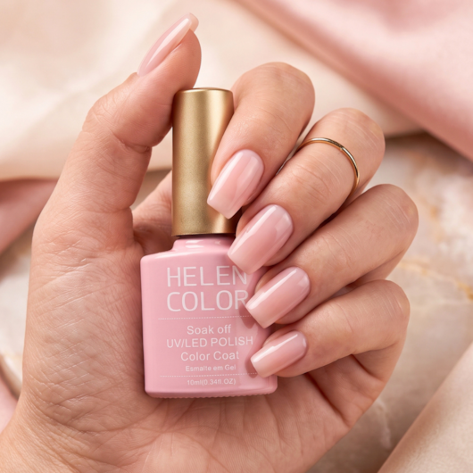 Esmalte em Gel  Helen Color 10ml Cor:126 Rosa Claro Camuflagem para unhas