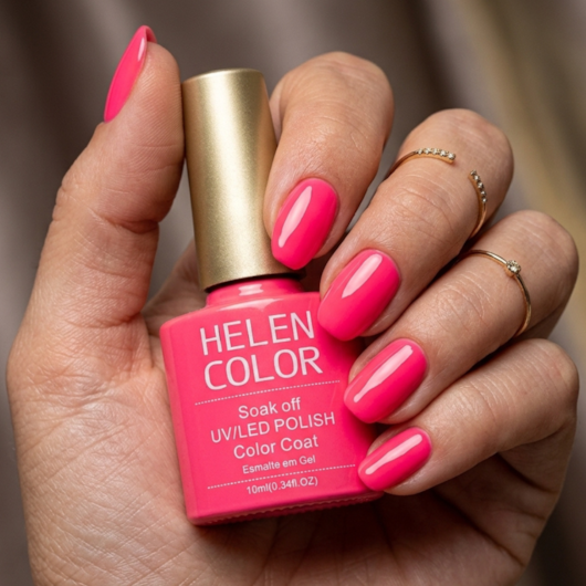 Esmalte em Gel  Helen Color 10ml Cor:149 Super Pink Neon para unhas