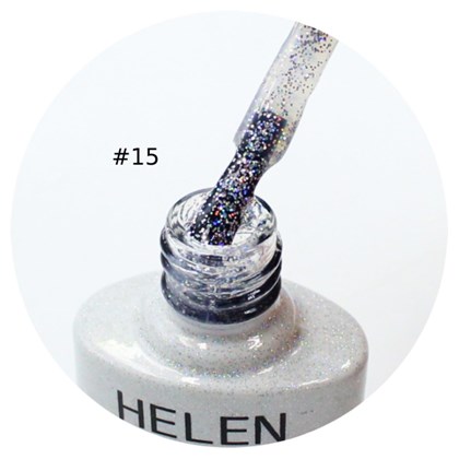 Esmalte em Gel  Helen Color 10ml Cor: 15 Glitter Prata Holo