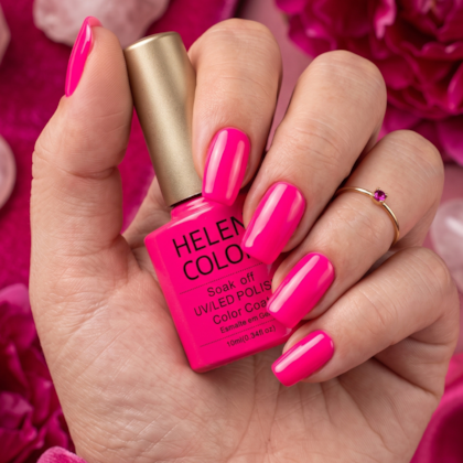 Esmalte em Gel  Helen Color 10ml Cor: 163 Rosa Vibrante Neon