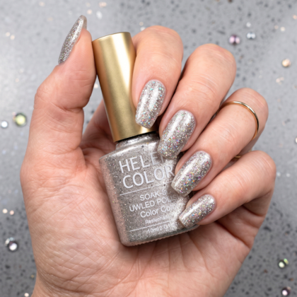 Esmalte em Gel  Helen Color 10ml Cor: 19 Glitter Champagne