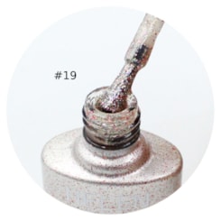 Esmalte em Gel  Helen Color 10ml Cor: 19 Glitter Champagne