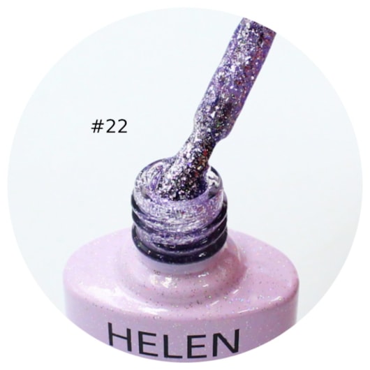 Esmalte em Gel  Helen Color 10ml Cor: 22 Glitter Lilás para unhas