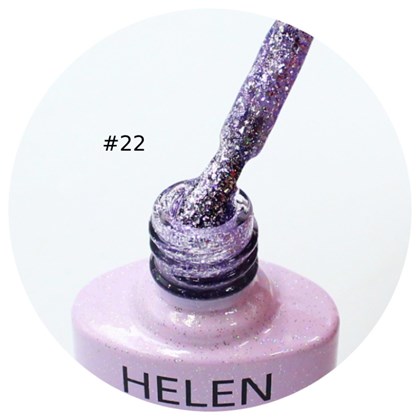 Esmalte em Gel  Helen Color 10ml Cor: 22 Glitter Lilás