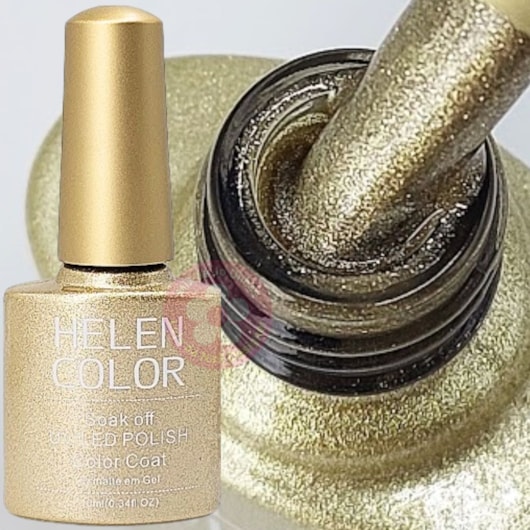 Esmalte em Gel  Helen Color 10ml Cor: 28 Champagne c/ Glitter para unhas