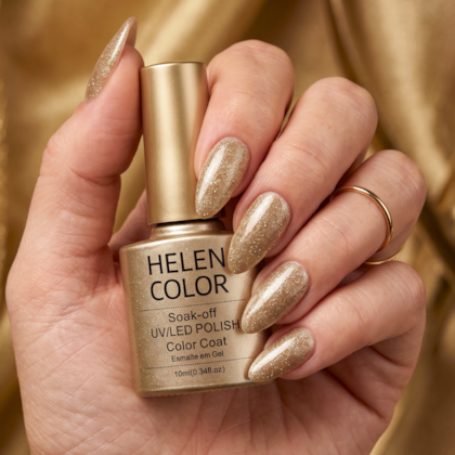 Esmalte em Gel  Helen Color 10ml Cor: 28 Champagne c/ Glitter