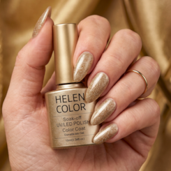 Esmalte em Gel Helen Color 10ml Cor: 28 Champagne c/ Glitter Esmalte em Gel Helen Color 10ml Cor: 28 Champagne c/ Glitter