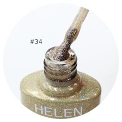 Esmalte em Gel  Helen Color 10ml Cor: 34 Dourado c/ Glitter Holo Esmalte em Gel  Helen Color 10ml Cor: 34 Dourado c/ Glitter Holo