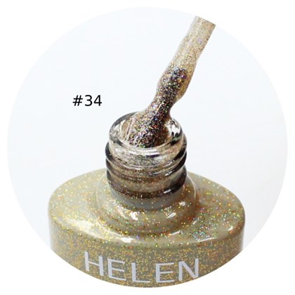 Esmalte em Gel  Helen Color 10ml Cor: 34 Dourado c/ Glitter Holo