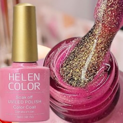 Esmalte em Gel  Helen Color 10ml Cor: 40 Rosa c/ Glitter Esmalte em Gel  Helen Color 10ml Cor: 40 Rosa c/ Glitter