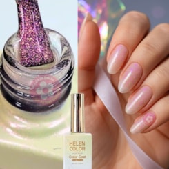 Esmalte Em Gel Helen Color 15ml C/ Anvisa Cor: 010 Branco C/ Glitter