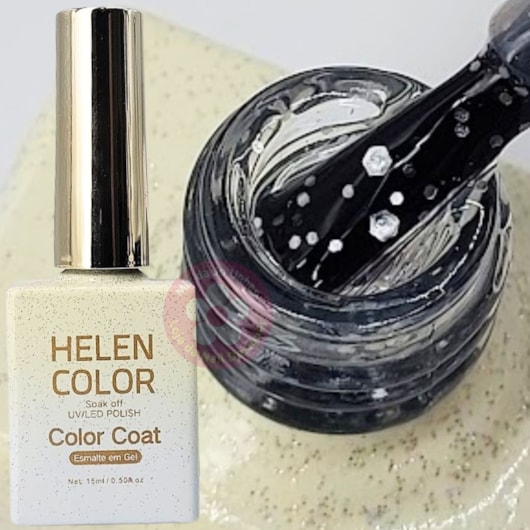 Esmalte Em Gel Helen Color 15ml C/ Anvisa Cor: 011 Transparente C/ Glitter para unhas