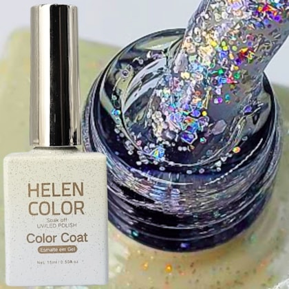 Esmalte Em Gel Helen Color 15ml C/ Anvisa Cor: 012 Glitter Prateado