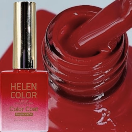 Esmalte Em Gel Helen Color 15ml C/ Anvisa Cor: 021 Vermelho Escuro