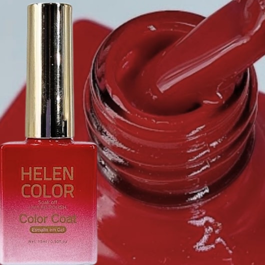 Esmalte Em Gel Helen Color 15ml C/ Anvisa Cor: 021 Vermelho Escuro para unhas