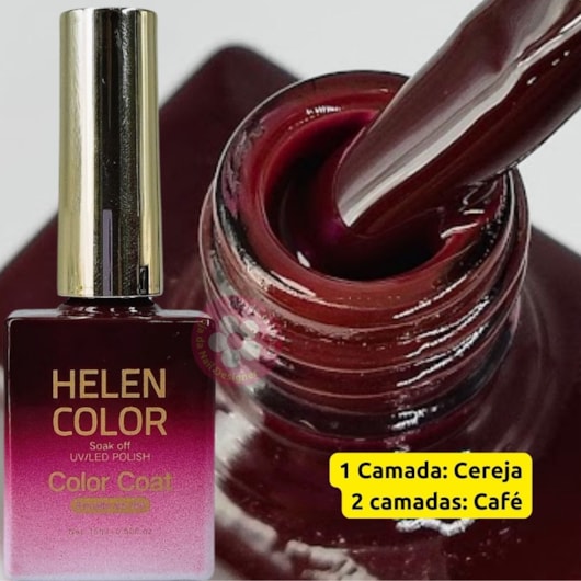 Esmalte Em Gel Helen Color 15ml C/ Anvisa Cor: 024 Café para unhas