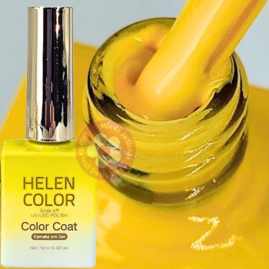 Esmalte Em Gel Helen Color 15ml C/ Anvisa Cor: 032 Amarelo para unhas