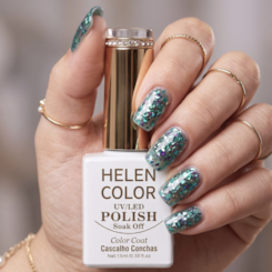 Esmalte em gel helen color com madre pérola Turquesa 19 Esmalte em gel helen color com madre pérola Turquesa 19