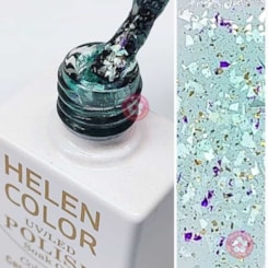 Esmalte em gel helen color com madre pérola Turquesa 19