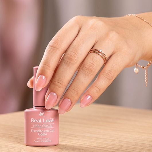 Esmalte em gel Jelly Camuflagem Real Love Linha Classic 8ml 009 para unhas