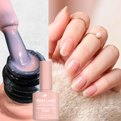 Esmalte em gel Jelly Pink Real Love Linha Classic 8ml 004