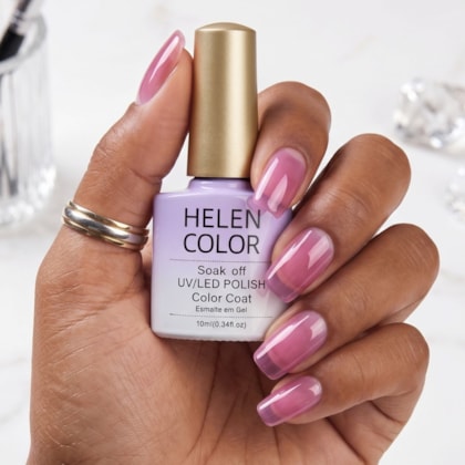 Esmalte em gel Jelly Rosado Helen Color Soak Off 10ml 52