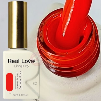 Esmalte em gel Laranja neon avermelhado 32 Linha PRO Real Love