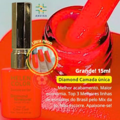 Esmalte em gel Laranja Neon Verão Helen Color 15ml Diamond 27