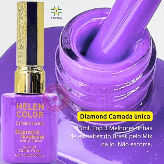 Esmalte em gel Lavanda 46 Diamond 15ml Helen Color para unhas