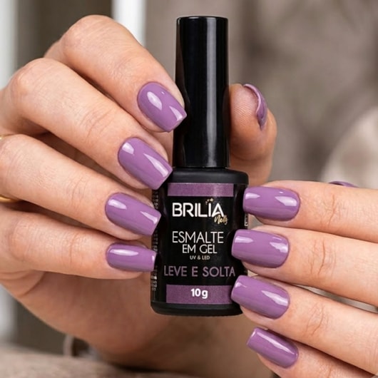 Esmalte em gel Lavanda Leve e solta Brilia 10g Promoção para unhas