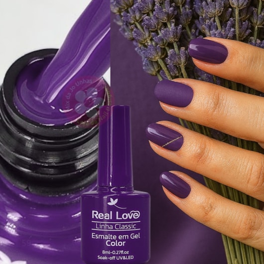 Esmalte em gel Lavanda Real Love Linha Classic 8ml 059 para unhas