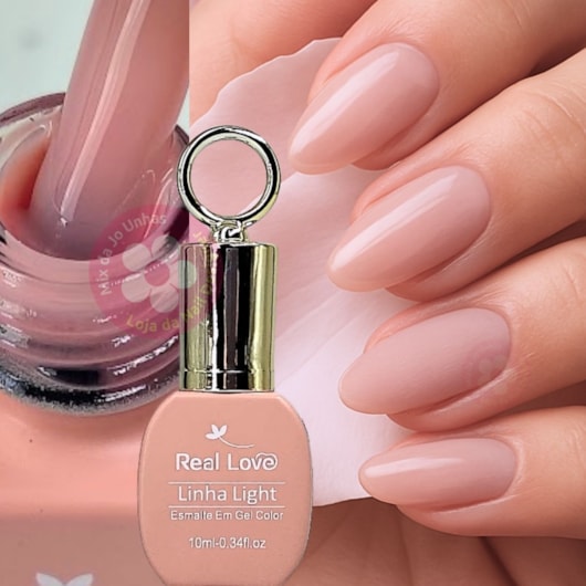 Esmalte em gel light pink 006 10ml Real Love Chaveirinho para unhas