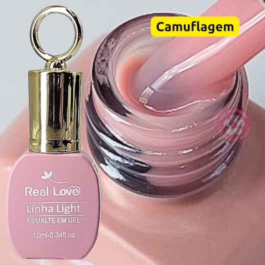 Esmalte em gel light pink 006 10ml Real Love Chaveirinho para unhas