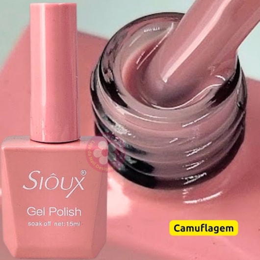 Esmalte em gel Light Pink Camuflagem 02 Sioux 15ml para unhas