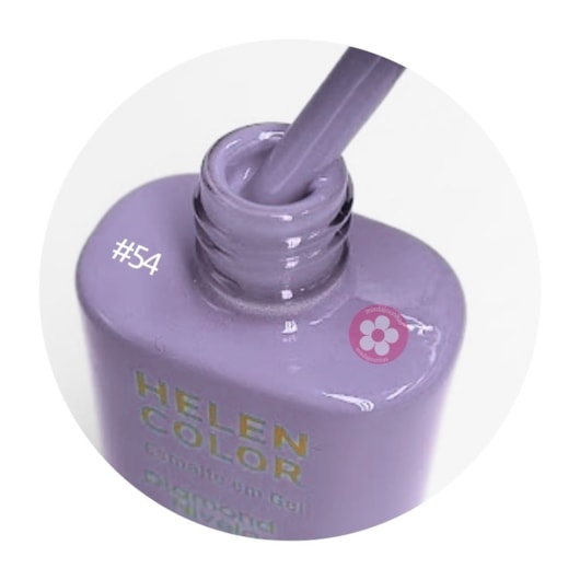 Esmalte em gel Lilás acinzentado Helen Color 15ml Diamond 54 para unhas