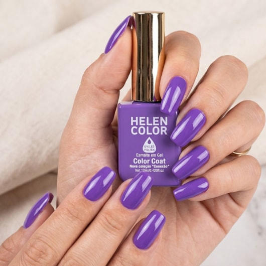 Esmalte em gel Lilás de camuflagem Helen Color 12ml Conexão 174 para unhas