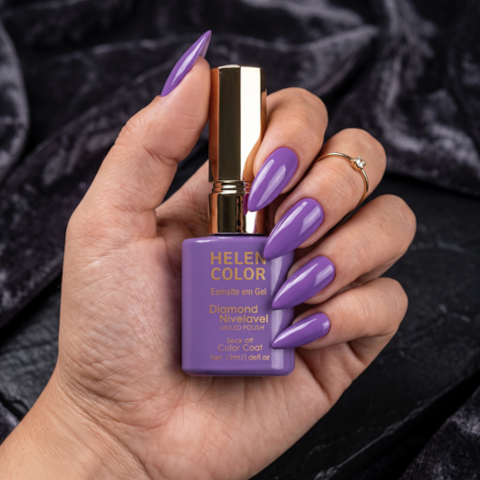 Esmalte em gel Lilás forte Helen Color 15ml Diamond 47 para unhas